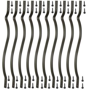 61-Pack 36in Iron Deck Balusters, Black Wave Spindles