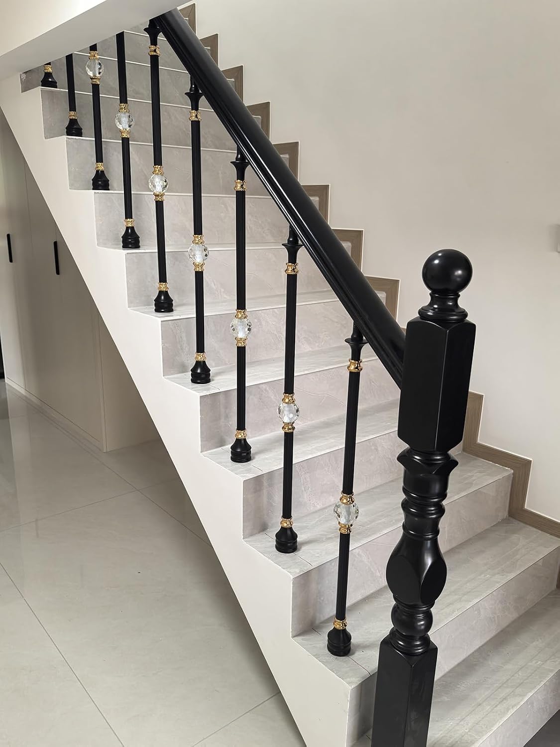 ZAQYCM 37.4in Black Aluminum Staircase Balusters (100-Pack)