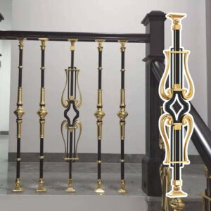 Gold & Black Aluminum Deck Stair Balusters (10-Pack)