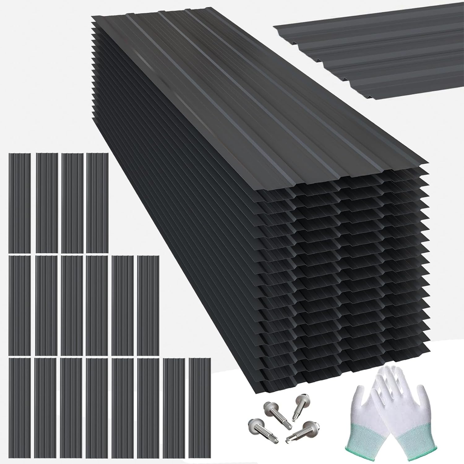 18 Galvanized Metal Roofing Panels - 18x43 Black