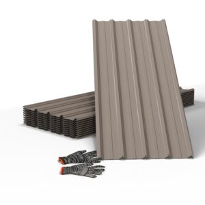 GDPFN 10pc Metal Roofing Panels, 52.4 sq ft Galvanized Steel