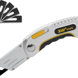 XW Heavy-Duty Folding Carpet Knife with 5 Extra Blades