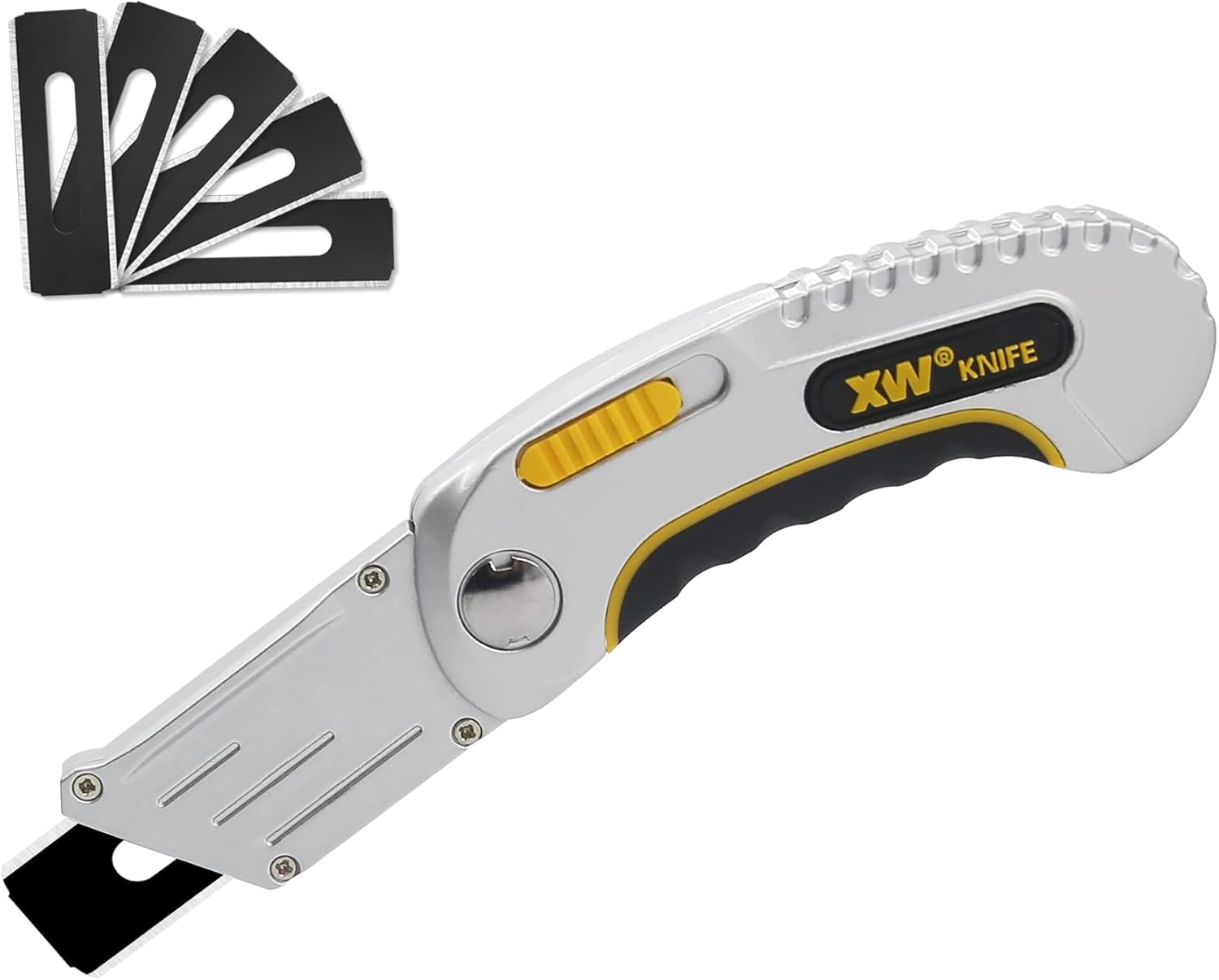 XW Heavy-Duty Folding Carpet Knife with 5 Extra Blades