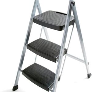 Rubbermaid 3-Step Folding Steel Ladder - Silver