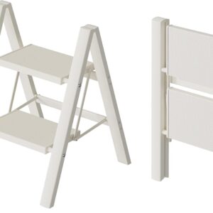 HillhutApex 2-Step Lightweight Aluminum Ladder, White