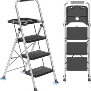 DIAMONDFORGE 3-Step Folding Ladder, 600 lbs Capacity