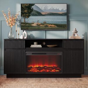 Modern Fireplace TV Stand w/ 30" Electric Fireplace