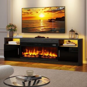 BREEZEHEAT 70" Fireplace TV Stand w/ 36" Electric Fireplace