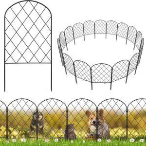 20-Panel Garden Fence, 17"H x 21ft, Rustproof Iron