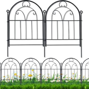 11ft Garden Fence Panel Set, 10-Pack Metal No-Dig Fence