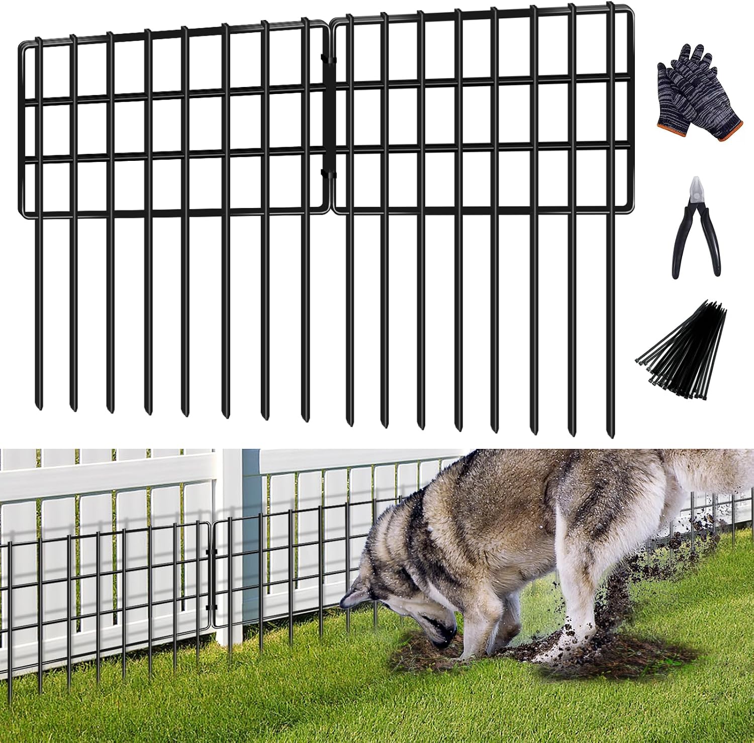 25-Pack Dog & Rabbit Proof Garden Fence, 17in x 27ft
