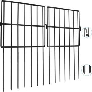 Getlay 22 ft Pet Barrier Fence, 16in H, Black Metal