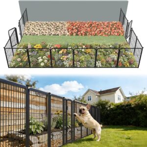FXW Heavy-Duty 24in Outdoor Dog Fence - 30.4ft Black