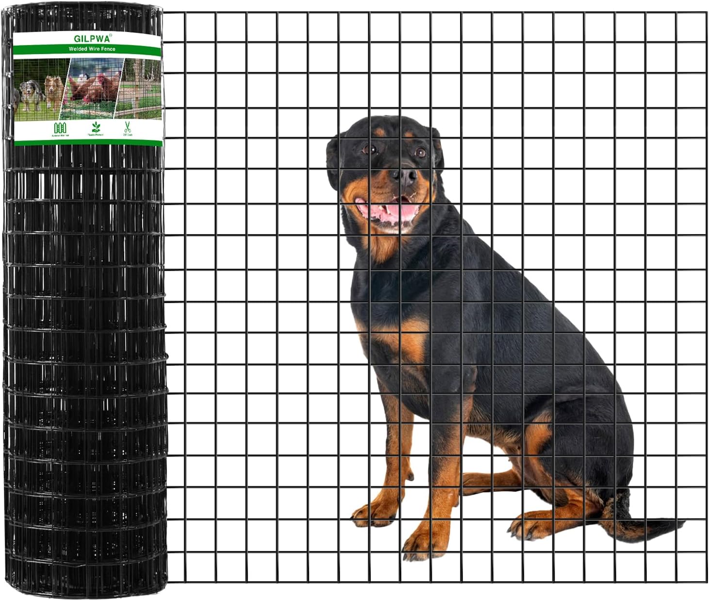 GILPWA 36inx50ft Vinyl-Coated Wire Fence 2" Mesh
