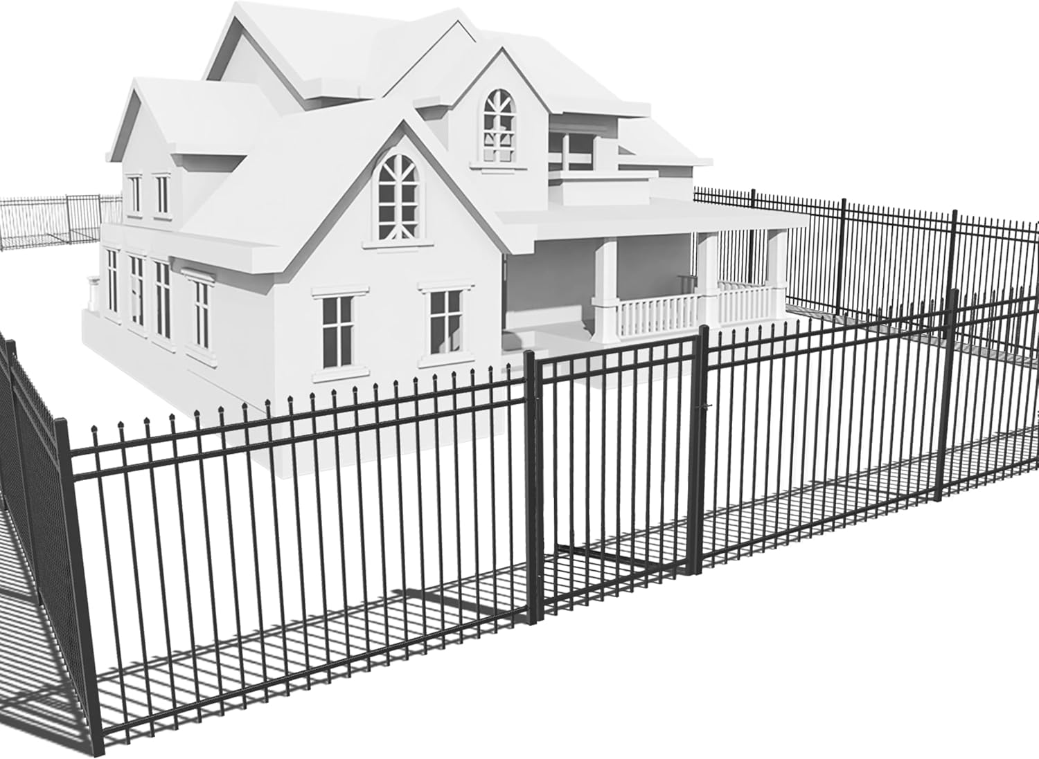 76FT Heavy-Duty Fencer Wire Fence Kit w/ Gate