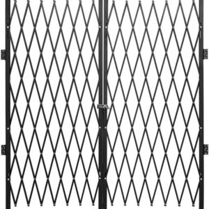 Etlegor 2x3.5m Folding Security Gate – Black Metal Barrier