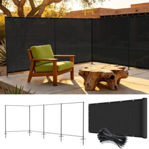 6' x 134' Outdoor Privacy Fence Kit - Black