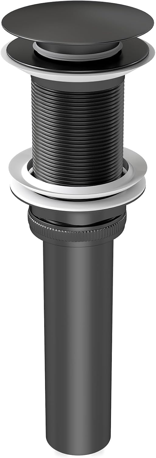 Stainless Steel Pop-Up Sink Drain, Matte Black
