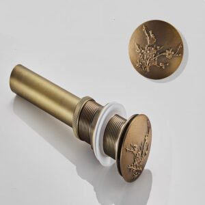 Brass Pop-Up Drain with Strainer for Bathroom Sinks