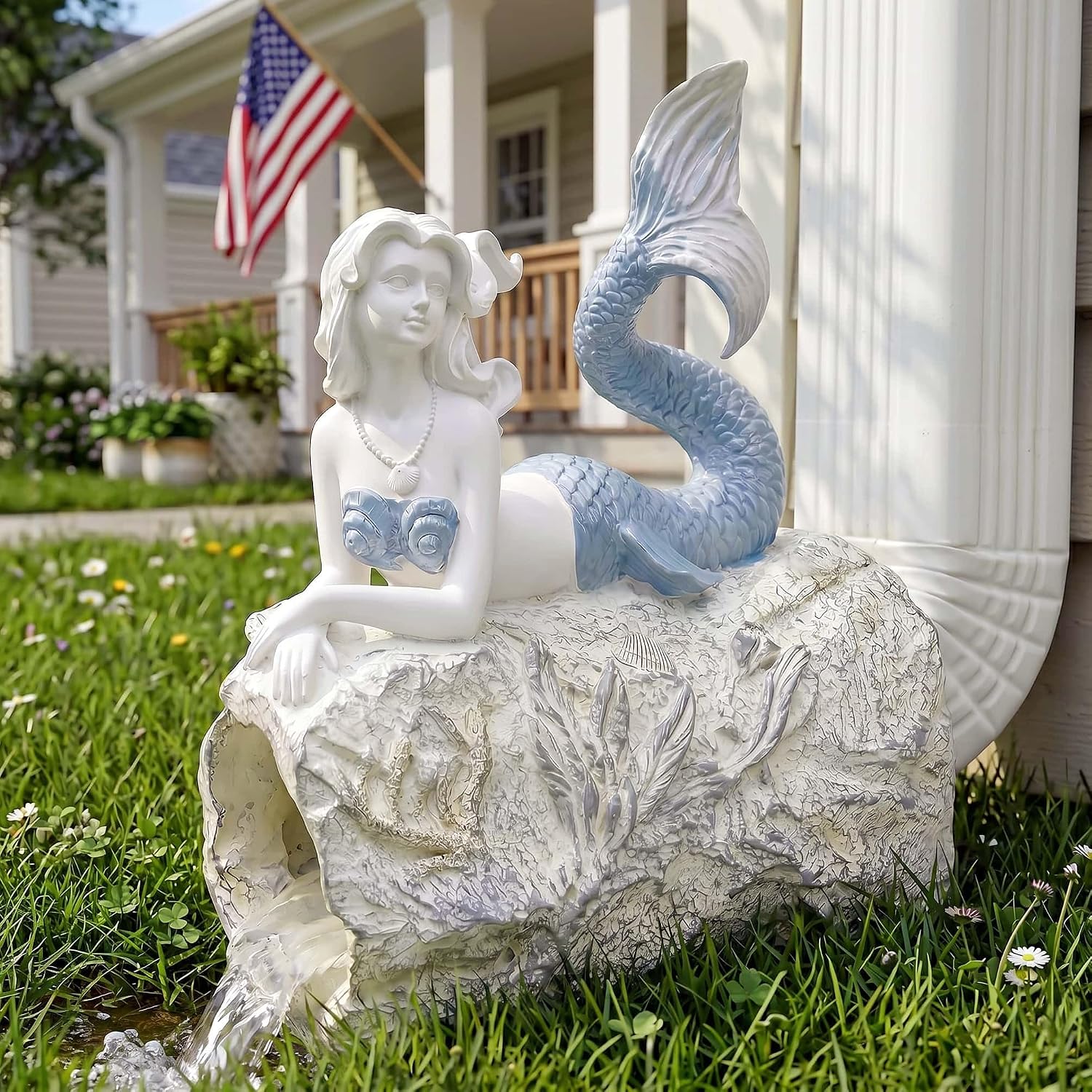 Mermaid Gutter Splash Block Statue - Noegrus Decor