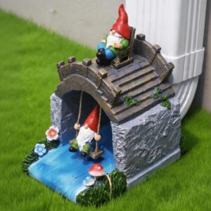 Gnome Downspout Extension Splash Block, Garden Water Diverter
