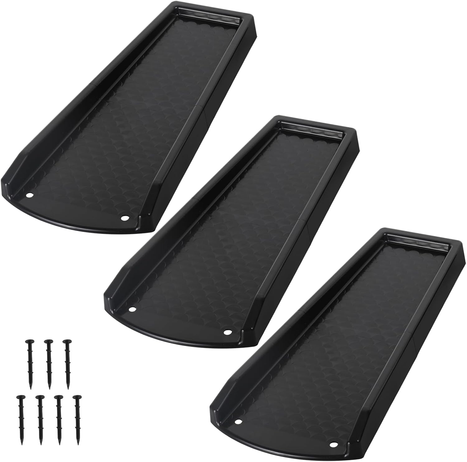 PlusGutter 24" Downspout Splash Block (3-Pack, Black)