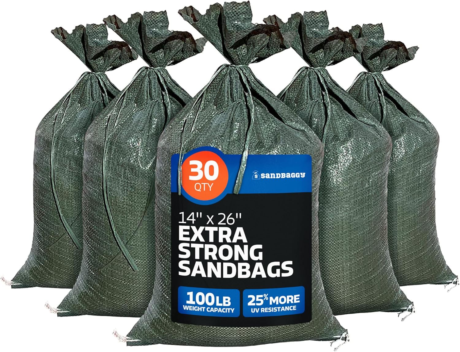 Sandbaggy Heavy-Duty Empty Sandbags (30-Pack, 14"x26")
