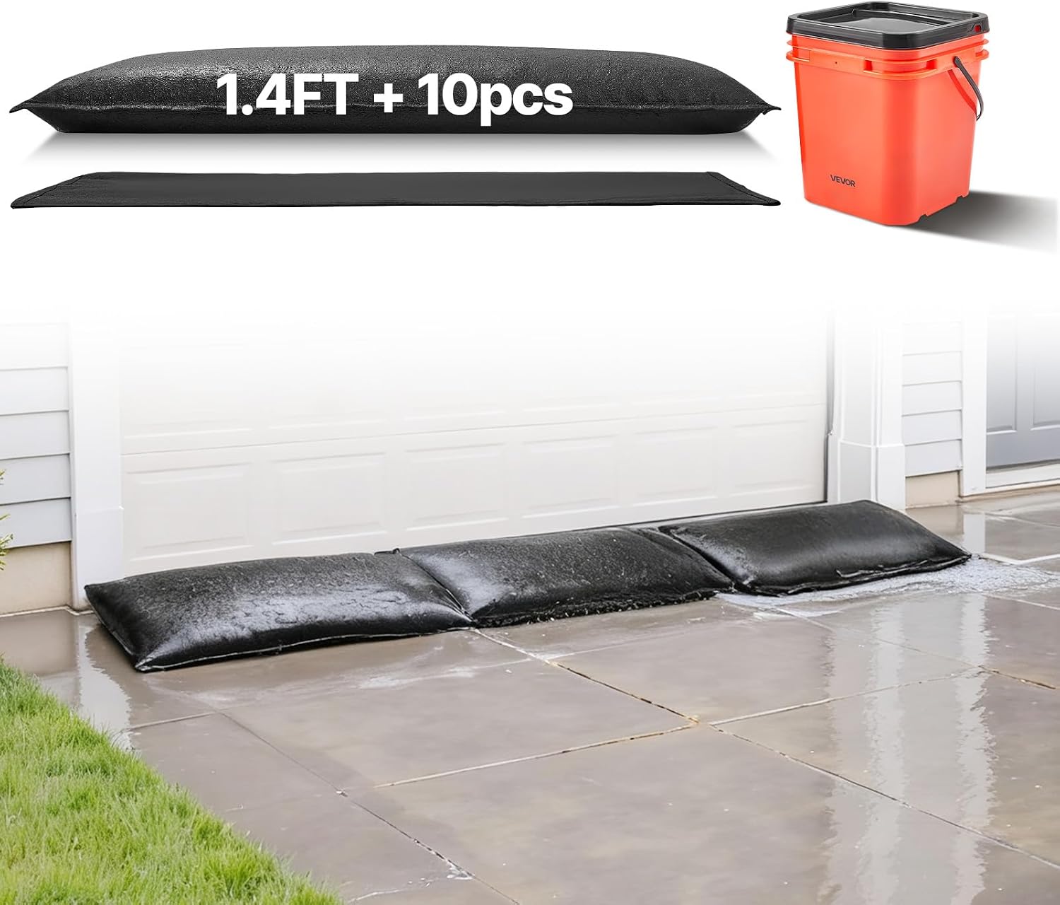 VEVOR Flood Barrier 10-Pack: Quick Flood Protection