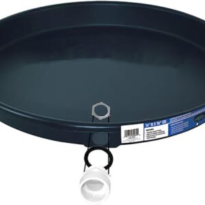 Black Plastic Water Heater Drain Pan 24" ID, 2.5" Deep