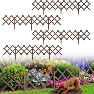 Expandable Wooden Garden Trellis Fence, 4-Pack