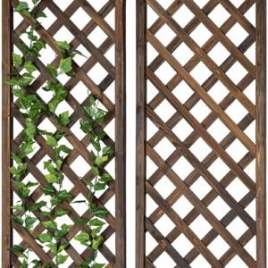 MyGift Wood Trellis Set – Large Lattice Panels for Climbing Plants
