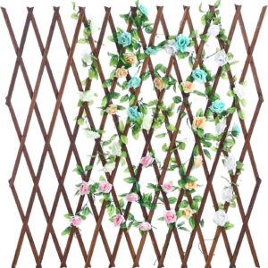 MyGift Expandable Wood Trellis for Climbing Plants, 98.5"