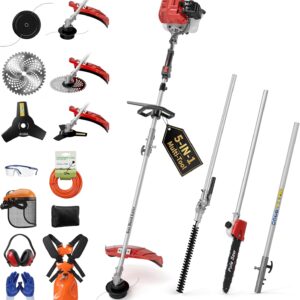 Relxxon 5-in-1 Gas Weed Wacker & Brush Cutter (Red)