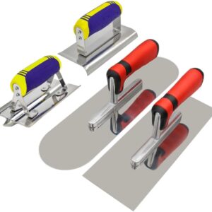 Concrete Finishing Tool Set - 4-Piece Stainless Steel Kit