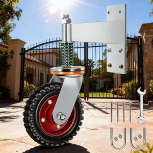 6in Heavy-Duty Gate Wheel, 600 Lbs, 360° Swivel