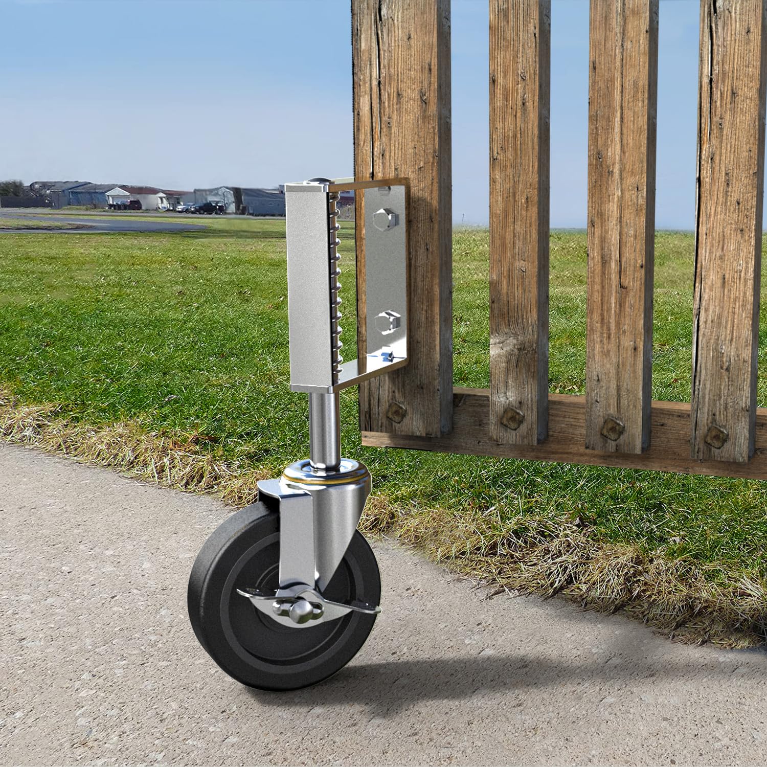 HOLKIE Gate Wheels with Side Brake, 220lbs Load Capacity