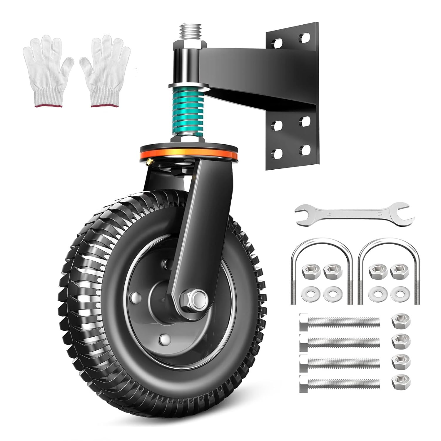 6" Heavy-Duty Gate Wheel, 750 lb Capacity, 360° Swivel