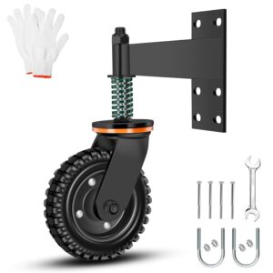 Heavy-Duty 8in Fence Gate Wheel, 600lb Capacity - Black