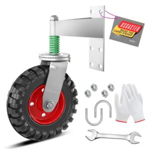 6" Heavy-Duty Gate Wheel – 360° Rotating Caster (Black)