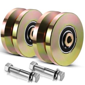 Heavy-Duty 4" V-Groove Gate Rollers, 3000 LBS (2-Pack)