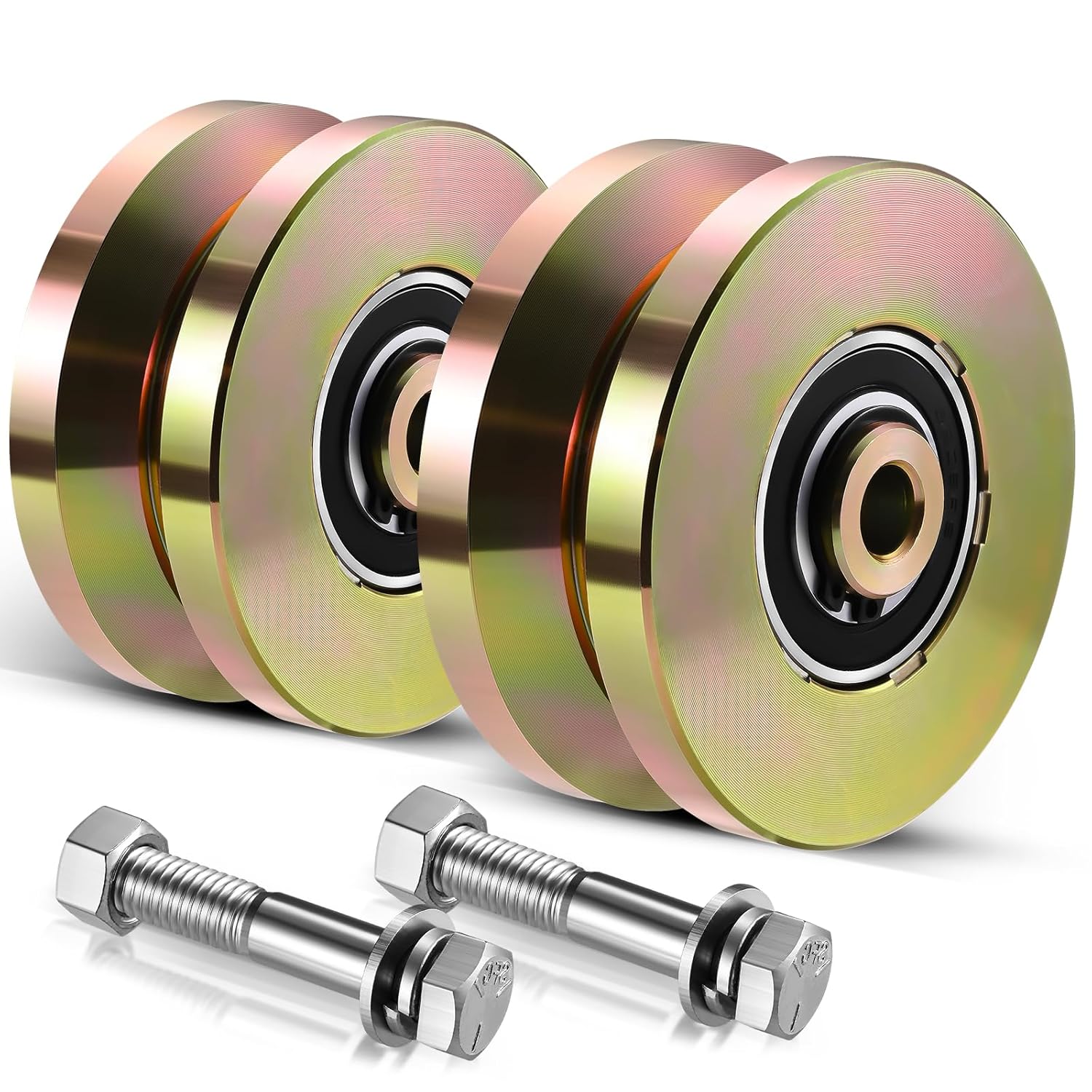Heavy-Duty 4" V-Groove Gate Rollers, 3000 LBS (2-Pack)