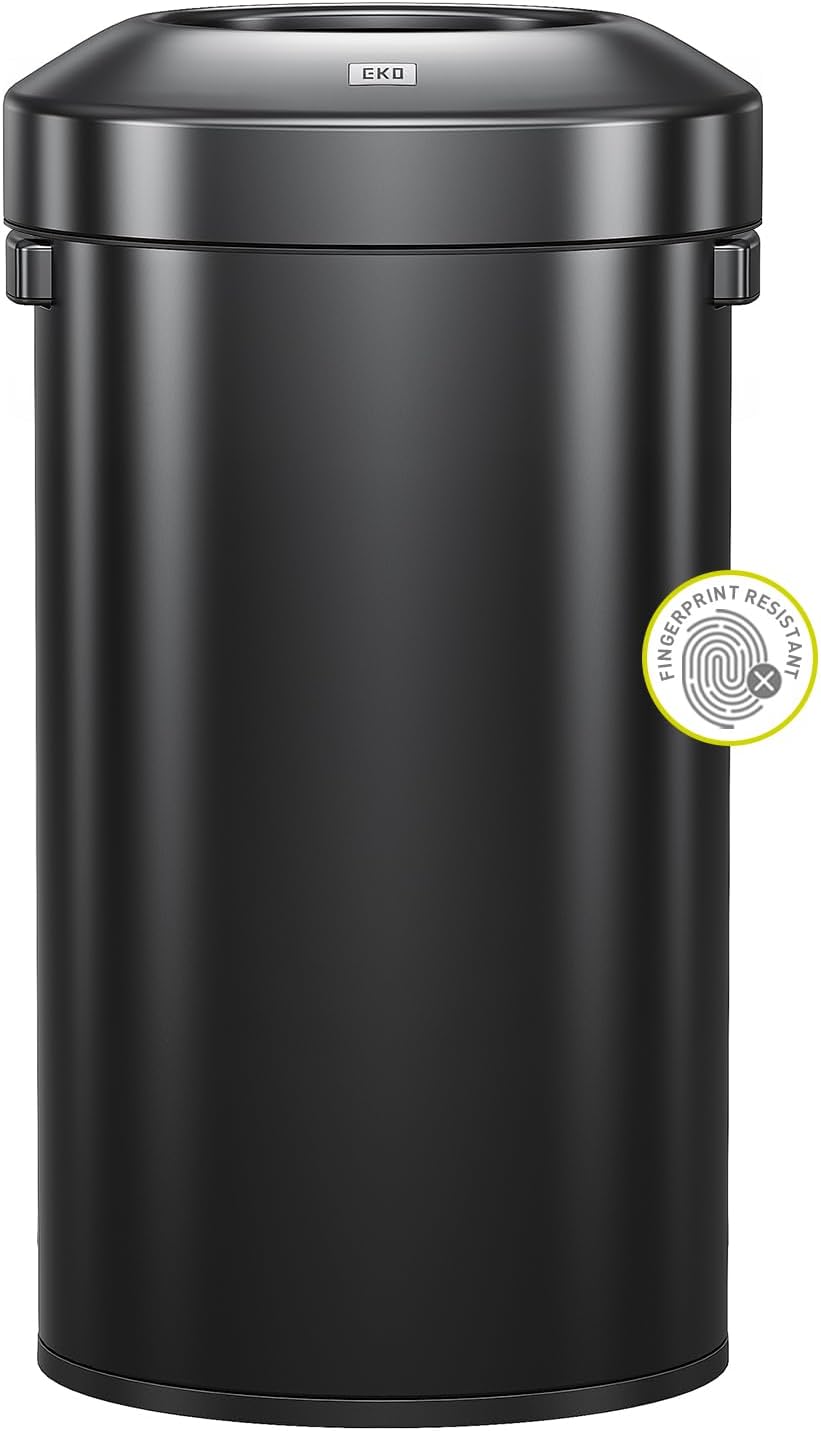 EKO Urban 32 Gal. Round Stainless Steel Trash Can