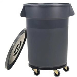 32 Gal Rolling Trash Can with Wheels & Lid