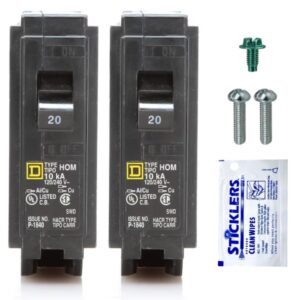 Square D HOM120 20A Circuit Breaker (2-Pack) by FalconSupply