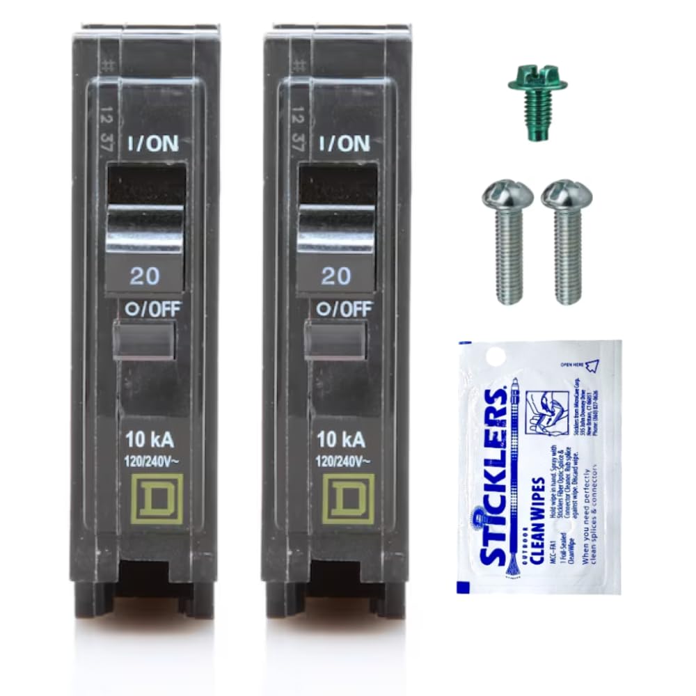 Square D QO120 20A Circuit Breaker Kit (2-Pack)