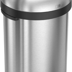simplehuman 30 Gal. Bullet Open Trash Can, Brushed Stainless Steel
