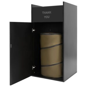 30-Gallon Commercial Trash Can Cabinet - Black