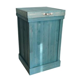 30-Gallon Vintage Aqua Farmhouse Trash Bin
