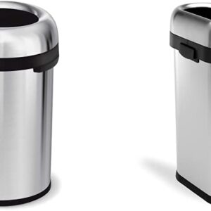 simplehuman 115L & 50L Trash Cans, Brushed Stainless Steel