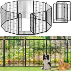 Tall Metal Dog Fence 23ft x 40in with Gate No Dig